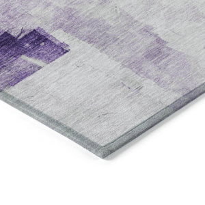HomeRoots 5' Abstract Lavender Gray and Ivory Indoor Outdoor Area Rug – Durable, Stylish, Machine Washable Design 8' X 10' 616876