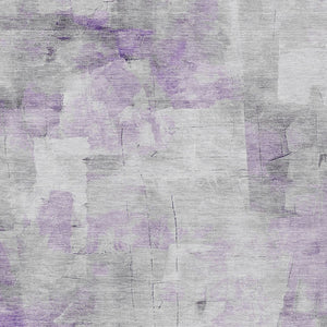 HomeRoots 5' Abstract Lavender Gray and Ivory Indoor Outdoor Area Rug – Durable, Stylish, Machine Washable Design 8' X 10' 616876