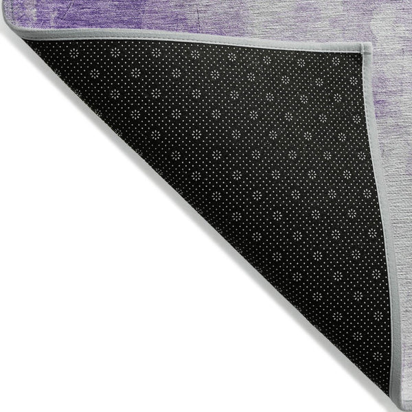 HomeRoots 9' X 12' Abstract Lavender Gray & Ivory Area Rug - Washable, Durable for Indoor/Outdoor Spaces! 616877