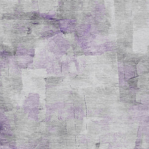 HomeRoots 9' X 12' Abstract Lavender Gray & Ivory Area Rug - Washable, Durable for Indoor/Outdoor Spaces! 616877