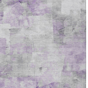 HomeRoots 5' Abstract Lavender Gray and Ivory Indoor Outdoor Area Rug – Durable, Stylish, Machine Washable Design 10' X 14' 616878