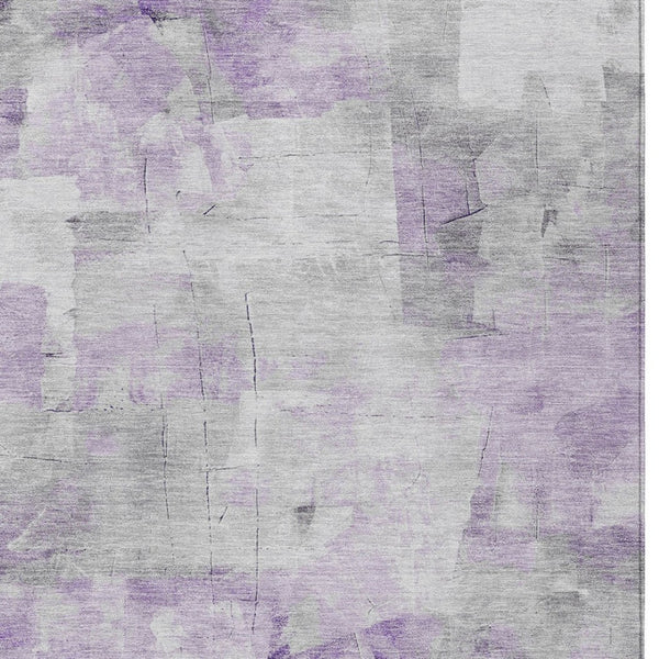 HomeRoots 5' Abstract Lavender Gray and Ivory Indoor Outdoor Area Rug – Durable, Stylish, Machine Washable Design 10' X 14' 616878