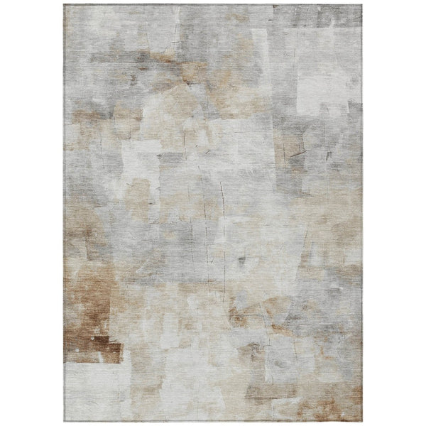 HomeRoots 5' Versatile Linen Gray and Ivory Abstract Indoor Outdoor Area Rug for Modern Living Spaces 10' X 14' 616879
