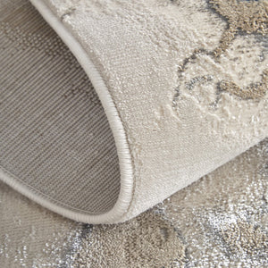 Homeroots 5' X 8' Abstract Area Rug - Stylish, Stain-resistant, Ideal For Homes With Kids And Pets, Bohemian Charm Taupe,Blue Polyester Blend 616886