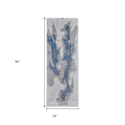 Homeroots 5' X 8' Abstract Area Rug - Stylish, Stain-resistant, Ideal For Homes With Kids And Pets, Bohemian Charm Taupe,Blue Polyester Blend 616888