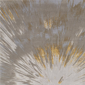 Homeroots 5' X 8' Abstract Area Rug - Stylish, Stain-resistant Design For Kids And Pets, Perfect Home Accent Gold,Silver Polyester Blend 616891