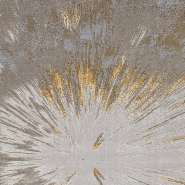 Homeroots 5' X 8' Abstract Area Rug - Stylish, Stain-resistant Design For Kids And Pets, Perfect Home Accent Gold,Silver Polyester Blend 616892