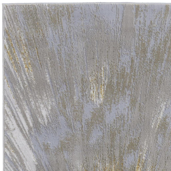 Homeroots 5' X 8' Abstract Area Rug - Stylish, Stain-resistant Design For Kids And Pets, Perfect Home Accent Gold,Silver Polyester Blend 616892