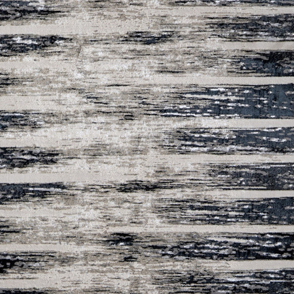 Homeroots 5' X 8' Abstract Distressed Area Rug - Stylish Bohemian Design, Stain-resistant, Perfect For Homes Gray,Black Polyester Blend 616893