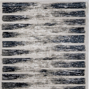 Homeroots 5' X 8' Abstract Distressed Area Rug - Stylish Bohemian Design, Stain-resistant, Perfect For Homes Gray,Black Polyester Blend 616893