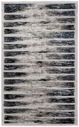 HomeRoots 5' Gray and Black Abstract Distressed Area Rug - Stylish, Durable, Stain-Resistant Design for Modern Homes 7' X 10' 616894