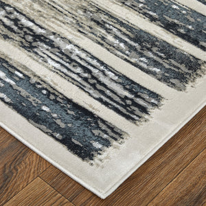 Homeroots 5' X 8' Abstract Distressed Area Rug - Stylish Bohemian Design, Stain-resistant, Perfect For Homes Gray,Black Polyester Blend 616895