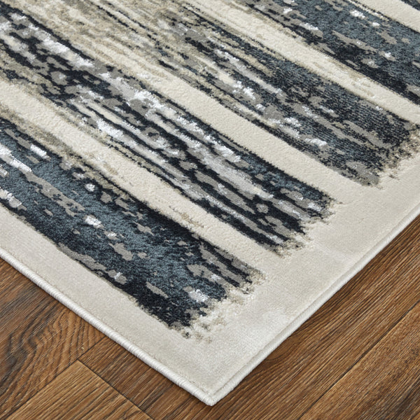 Homeroots 5' X 8' Abstract Distressed Area Rug - Stylish Bohemian Design, Stain-resistant, Perfect For Homes Gray,Black Polyester Blend 616895