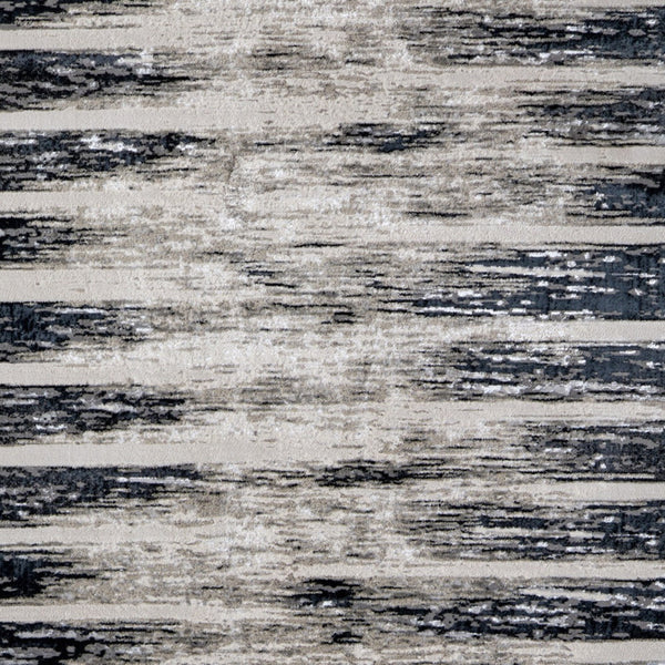 Homeroots 5' X 8' Abstract Distressed Area Rug - Stylish Bohemian Design, Stain-resistant, Perfect For Homes Gray,Black Polyester Blend 616896