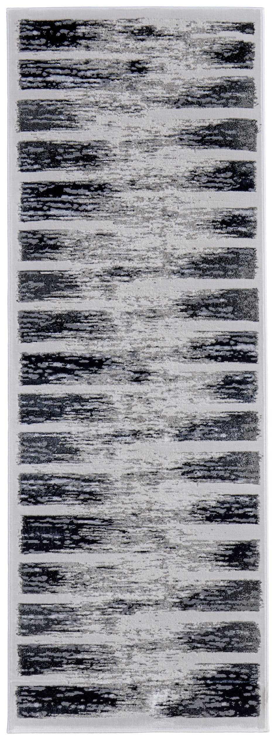 Homeroots 5' X 8' Abstract Distressed Area Rug - Stylish Bohemian Design, Stain-resistant, Perfect For Homes Gray,Black Polyester Blend 616897