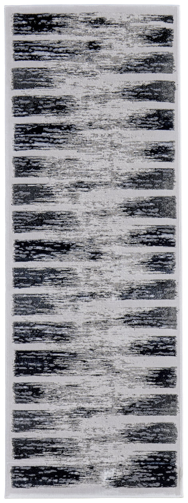 Homeroots 5' X 8' Abstract Distressed Area Rug - Stylish Bohemian Design, Stain-resistant, Perfect For Homes Gray,Black Polyester Blend 616897