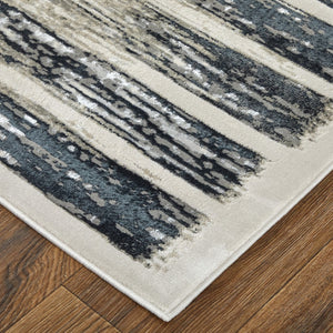 Homeroots 5' X 8' Abstract Distressed Area Rug - Stylish Bohemian Design, Stain-resistant, Perfect For Homes Gray,Black Polyester Blend 616897