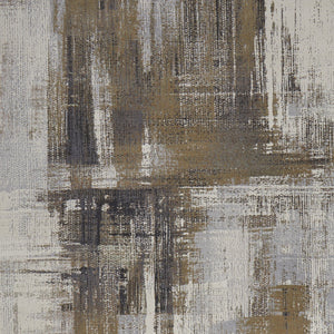 Homeroots 6' X 9' Abstract Area Rug - Stylish Bohemian Design, Stain Resistant, Perfect For Homes With Kids & Pets Gray,Brown Polyester Blend 616898