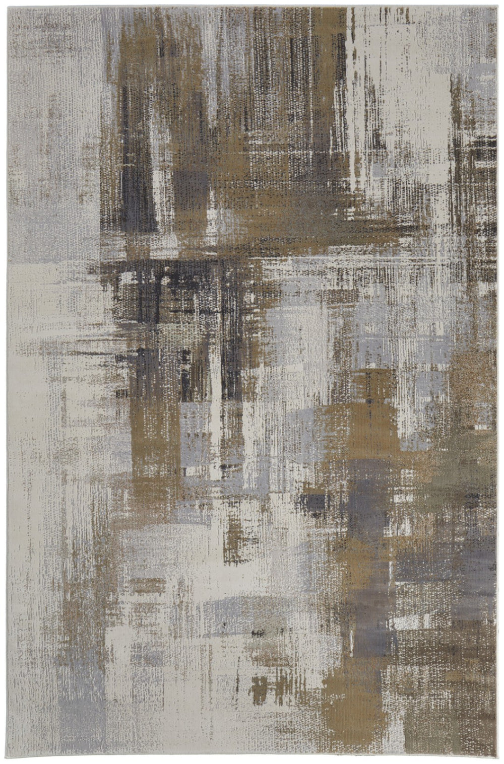 HomeRoots 8' Gray and Brown Abstract Area Rug - Contemporary Bohemian Design for Modern Living Spaces 8' X 12' 616901