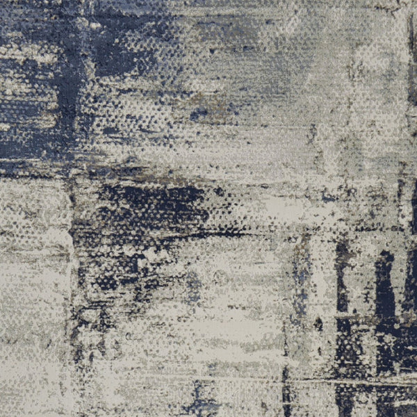 Homeroots 6' X 9' Abstract Area Rug - Stylish, Stain Resistant, Perfect For Families And Pets In Any Room Gray,Ivory Polyester Blend 616902