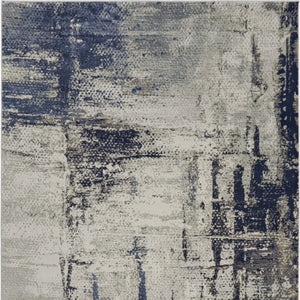 Homeroots 6' X 9' Abstract Area Rug - Stylish, Stain Resistant, Perfect For Families And Pets In Any Room Gray,Ivory Polyester Blend 616902