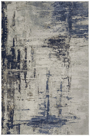 Homeroots 6' X 9' Abstract Area Rug - Stylish, Stain Resistant, Perfect For Families And Pets In Any Room Gray,Ivory Polyester Blend 616903