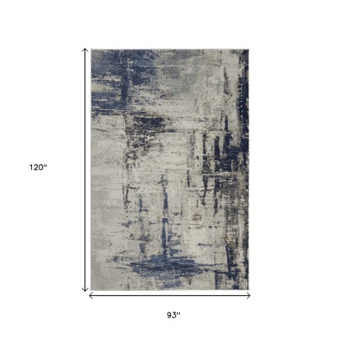 Homeroots 6' X 9' Abstract Area Rug - Stylish, Stain Resistant, Perfect For Families And Pets In Any Room Gray,Ivory Polyester Blend 616904