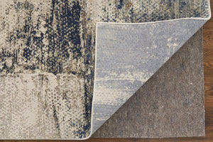 Homeroots 6' X 9' Abstract Area Rug - Stylish, Stain Resistant, Perfect For Families And Pets In Any Room Gray,Ivory Polyester Blend 616904