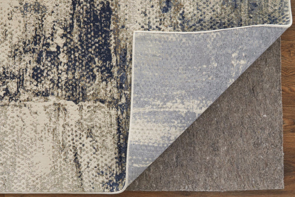 Homeroots 6' X 9' Abstract Area Rug - Stylish, Stain Resistant, Perfect For Families And Pets In Any Room Gray,Ivory Polyester Blend 616904