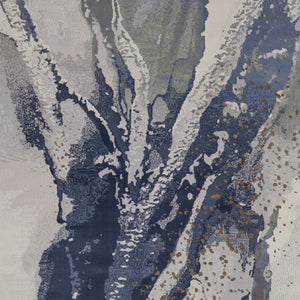 Homeroots 6' X 9' Abstract Area Rug - Stylish, Stain Resistant, Soft Texture For Cozy Home Décor And Comfort Gray,Ivory Polyester Blend 616906