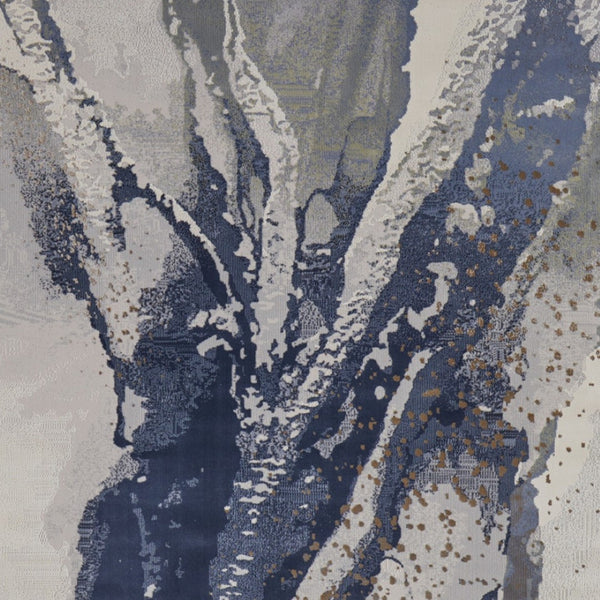 Homeroots 6' X 9' Abstract Area Rug - Stylish, Stain Resistant, Soft Texture For Cozy Home Décor And Comfort Gray,Ivory Polyester Blend 616906