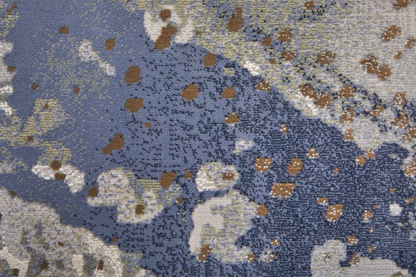 Homeroots 6' X 9' Abstract Area Rug - Stylish, Stain Resistant, Soft Texture For Cozy Home Décor And Comfort Gray,Ivory Polyester Blend 616907