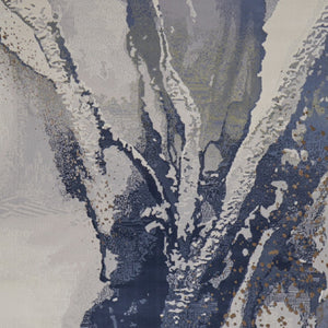 Homeroots 6' X 9' Abstract Area Rug - Stylish, Stain Resistant, Soft Texture For Cozy Home Décor And Comfort Gray,Ivory Polyester Blend 616908