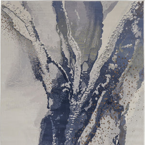 Homeroots 6' X 9' Abstract Area Rug - Stylish, Stain Resistant, Soft Texture For Cozy Home Décor And Comfort Gray,Ivory Polyester Blend 616908