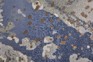 Homeroots 6' X 9' Abstract Area Rug - Stylish, Stain Resistant, Soft Texture For Cozy Home Décor And Comfort Gray,Ivory Polyester Blend 616908