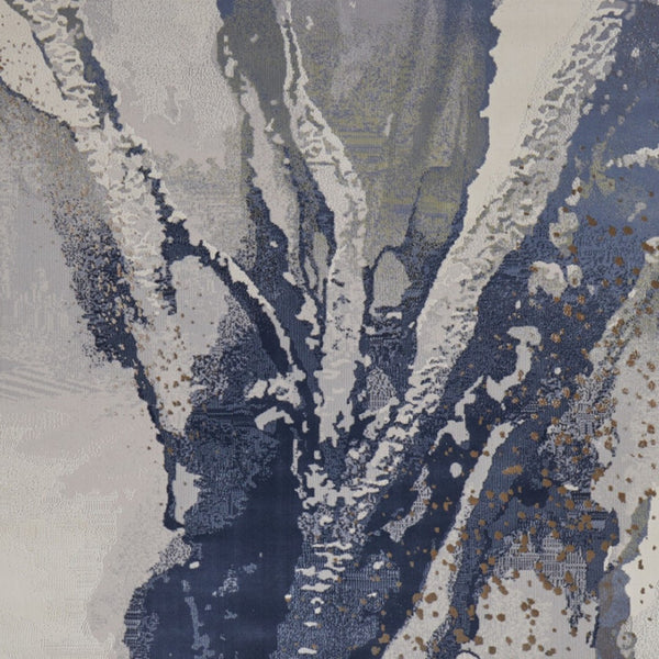 Homeroots 6' X 9' Abstract Area Rug - Stylish, Stain Resistant, Soft Texture For Cozy Home Décor And Comfort Gray,Ivory Polyester Blend 616909