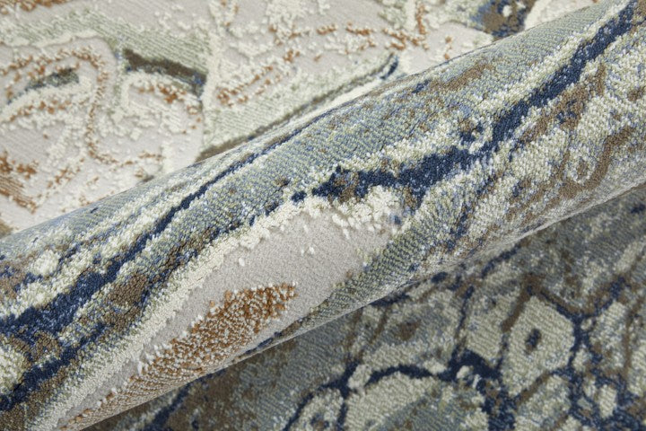 Homeroots 6' X 9' Abstract Area Rug - Stylish, Stain Resistant, Perfect For Homes With Kids And Pets! Gray,Ivory Polyester Blend 616911