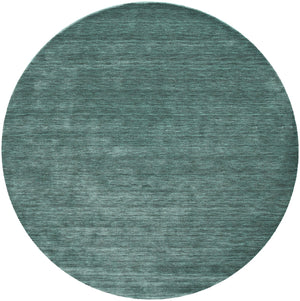 Homeroots 10' Hand Woven Round Rug – Unique Artisan Crafted Stain Resistant Wool Blend For Stylish Spaces Green,White Wool Blend 616915