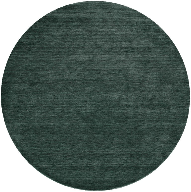 HomeRoots Round Wool Blend Hand Woven Area Rug Solid Artisan Green Stain Resistant for Living Room 10' 616916