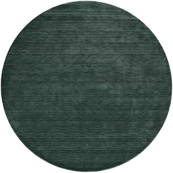 HomeRoots Round Wool Blend Hand Woven Area Rug Solid Artisan Green Stain Resistant for Living Room 10' 616916
