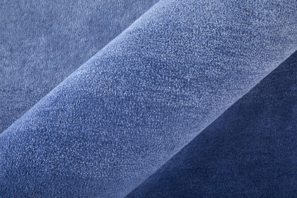 Hand Tufted Wool Blend Geometric Area Rug in Blue Gray for Modern Living Room Decor