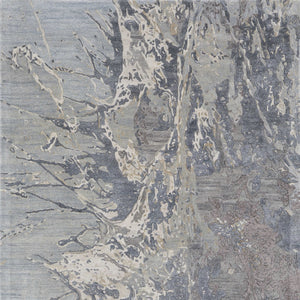 Homeroots 10' X 14' Abstract Hand-tufted Distressed Area Rug – Unique Artisan Craftsmanship For Cozy Spaces Blue,Taupe,Green Wool Blend 616918