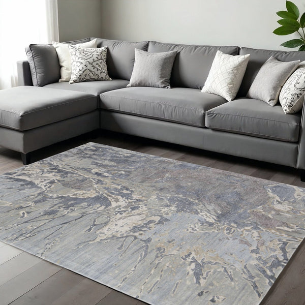 HomeRoots 10' Hand-Tufted Abstract Area Rug in Ivory, Taupe & Green - Perfect for Large Living Spaces and Style 10' X 14' 616918