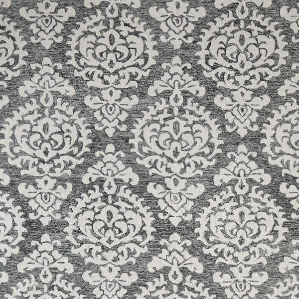 Homeroots 10' Hand Tufted Floral Area Rug - Luxurious Wool Blend, Stain Resistant, Perfect For Family Spaces Gray,Ivory,Black Wool Blend 616919