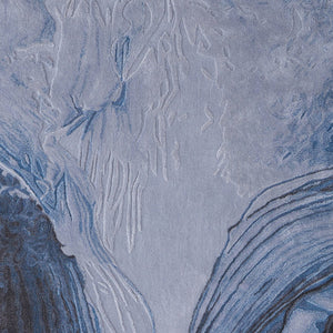 Homeroots 10' Elegant Abstract Hand-tufted Area Rug - Unique Wool Blend Design For Cozy Home Aesthetics Blue,Black,Gray Wool Blend 616921