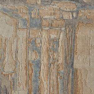 Homeroots 10' X 14' Abstract Distressed Area Rug - Stain Resistant, Premium Wool Blend, Perfect For Family Spaces Tan,Brown,Gray Wool Blend 616924