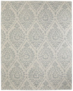 HomeRoots 10' Ivory and Gray Floral Hand-Tufted Area Rug - Timeless Elegance and Durable Comfort for Your Home 10' X 14' 616925