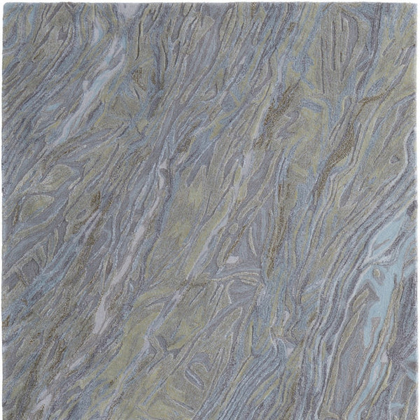 Homeroots 10' Hand-tufted Abstract Area Rug – Unique Artisan Craftsmanship For Cozy, Stylish Home Décor Blue,Green,Gray Wool Blend 616928