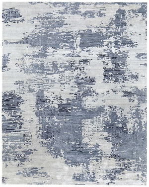 Homeroots 10' Hand Tufted Abstract Area Rug - Unique Artisan Crafted Design For Style And Comfort In Any Room Blue,Ivory Wool Blend 616929
