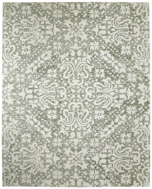 Homeroots 10' Stunning Floral Hand-tufted Area Rug – Unique Wool Blend For Comfort, Style & Stain Resistance Ivory,Green Wool Blend 616930